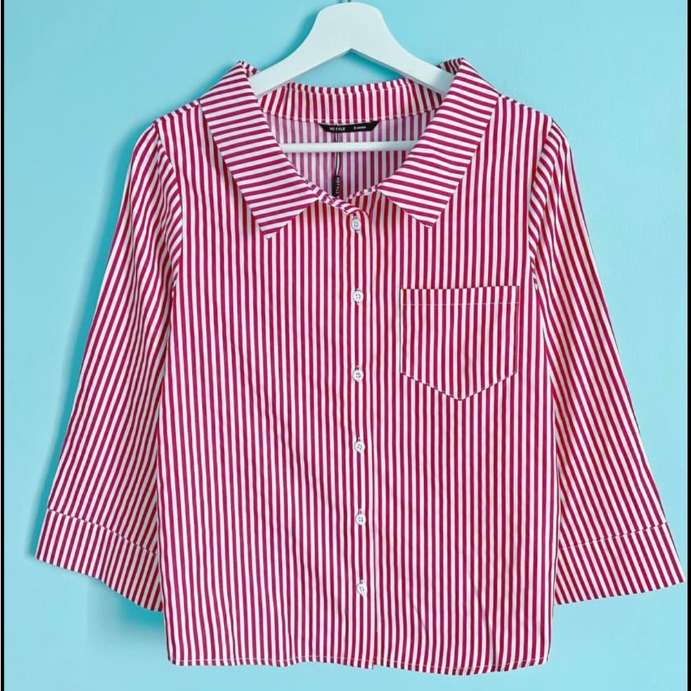 Brand New Hstyle Red and White Blouse